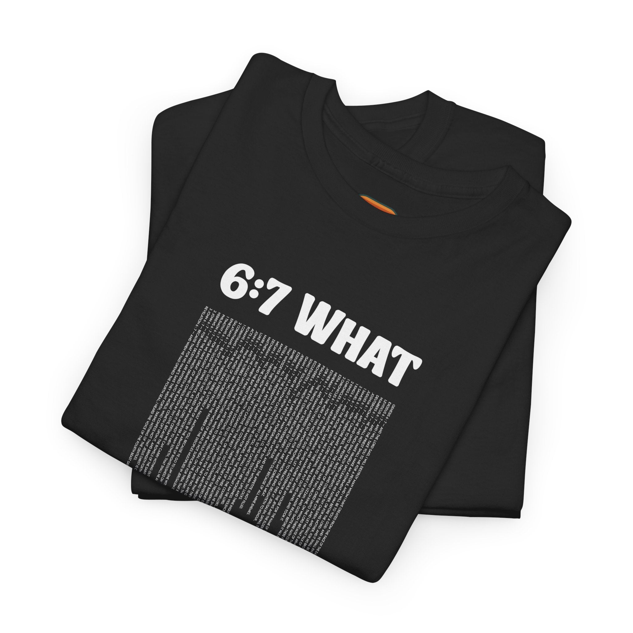6:7 What | Drip Graphic Tee | Distressed Text, Urban Grunge Style | Biblical Humor