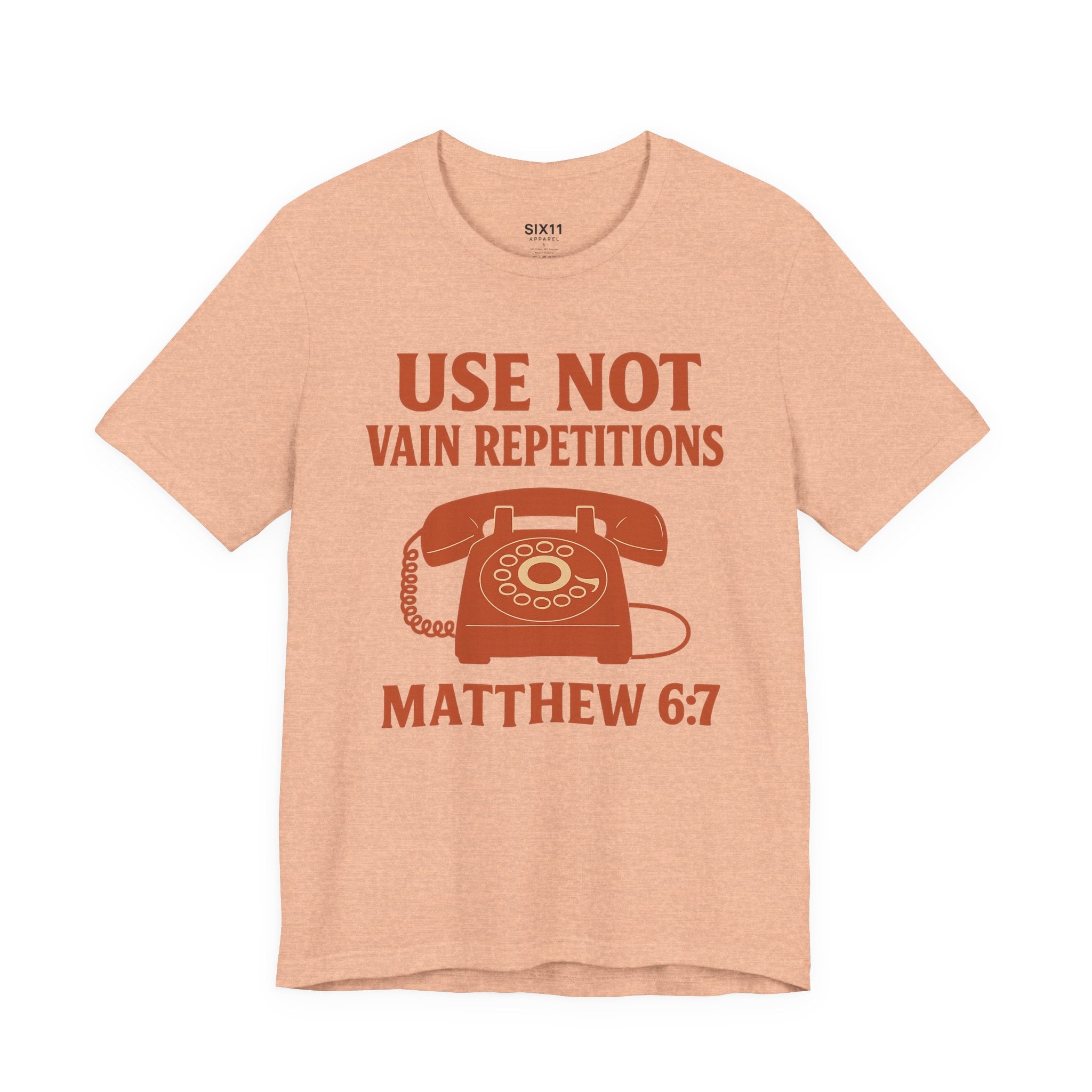 “Use Not Vain Repetitions” Vintage Phone Tee | Matthew 6:7 | Christian Graphic T-Shirt