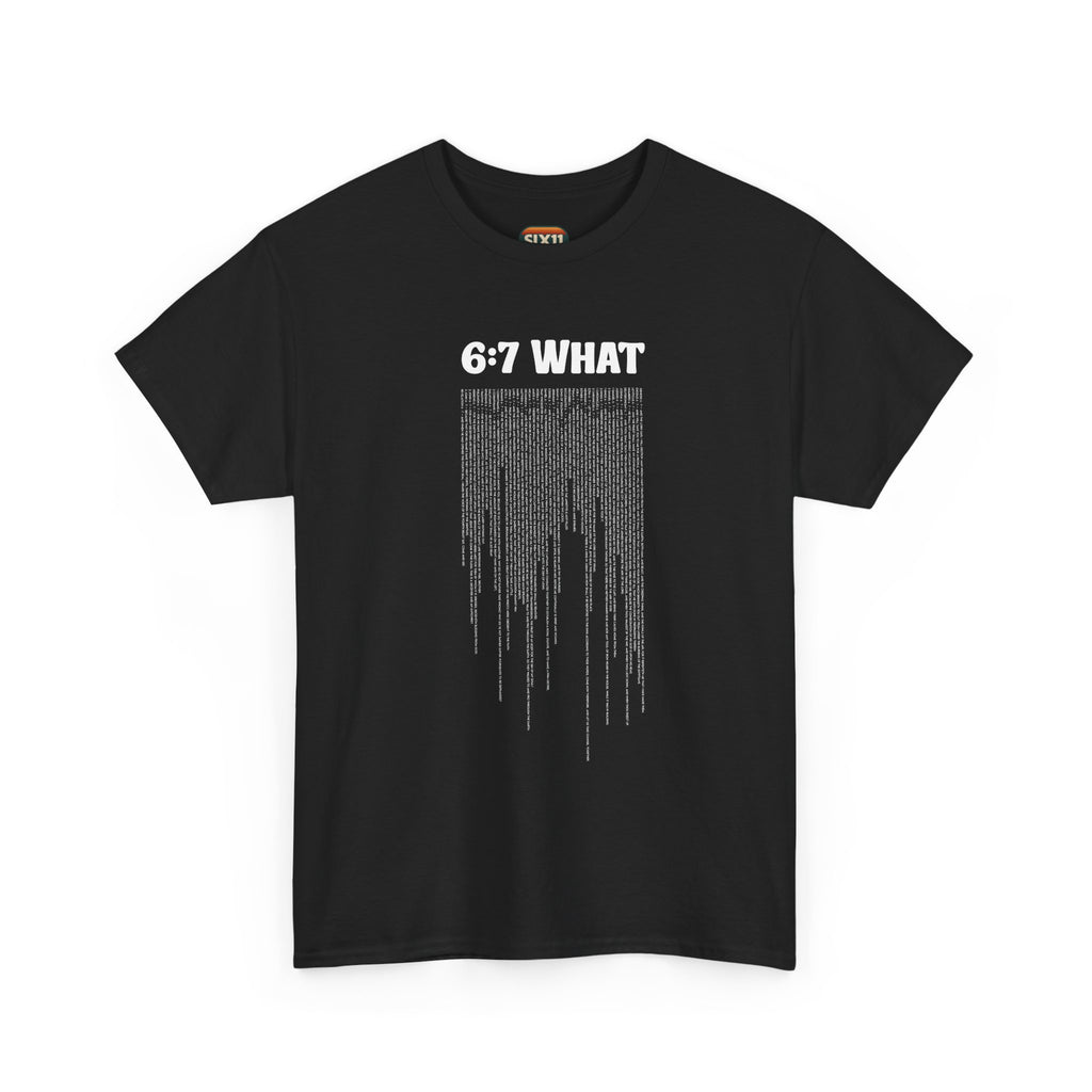 6:7 What | Drip Graphic Tee | Distressed Text, Urban Grunge Style | Biblical Humor