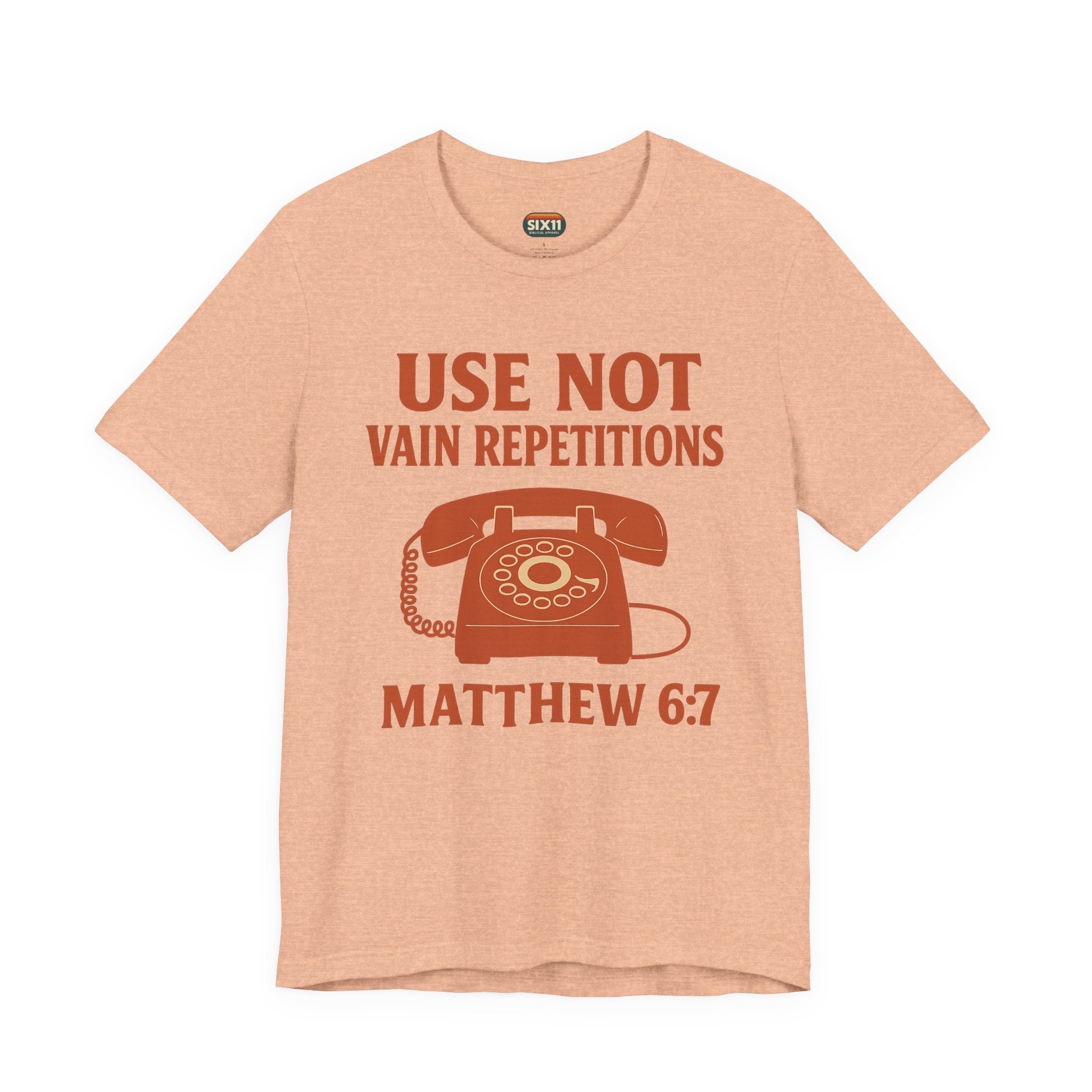 “Use Not Vain Repetitions” Vintage Phone Tee | Matthew 6:7 | Christian Graphic T-Shirt
