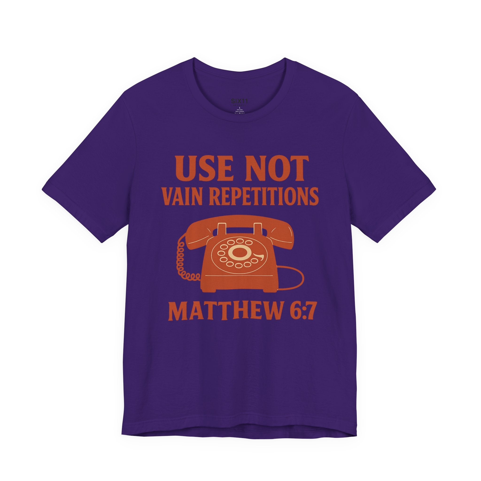 “Use Not Vain Repetitions” Vintage Phone Tee | Matthew 6:7 | Christian Graphic T-Shirt