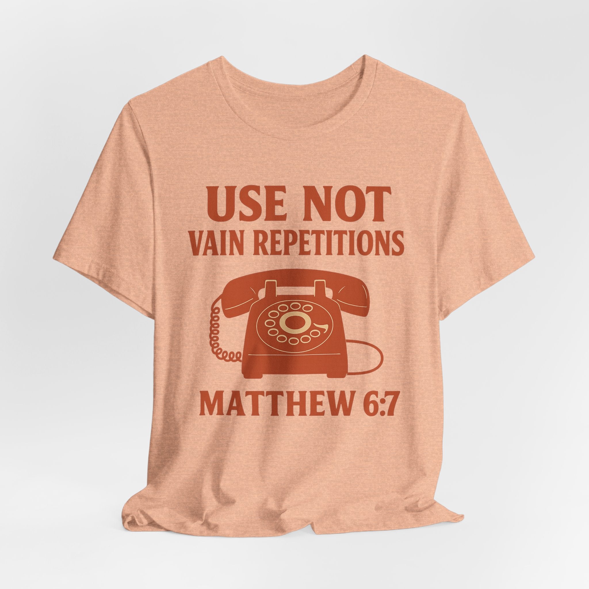 “Use Not Vain Repetitions” Vintage Phone Tee | Matthew 6:7 | Christian Graphic T-Shirt