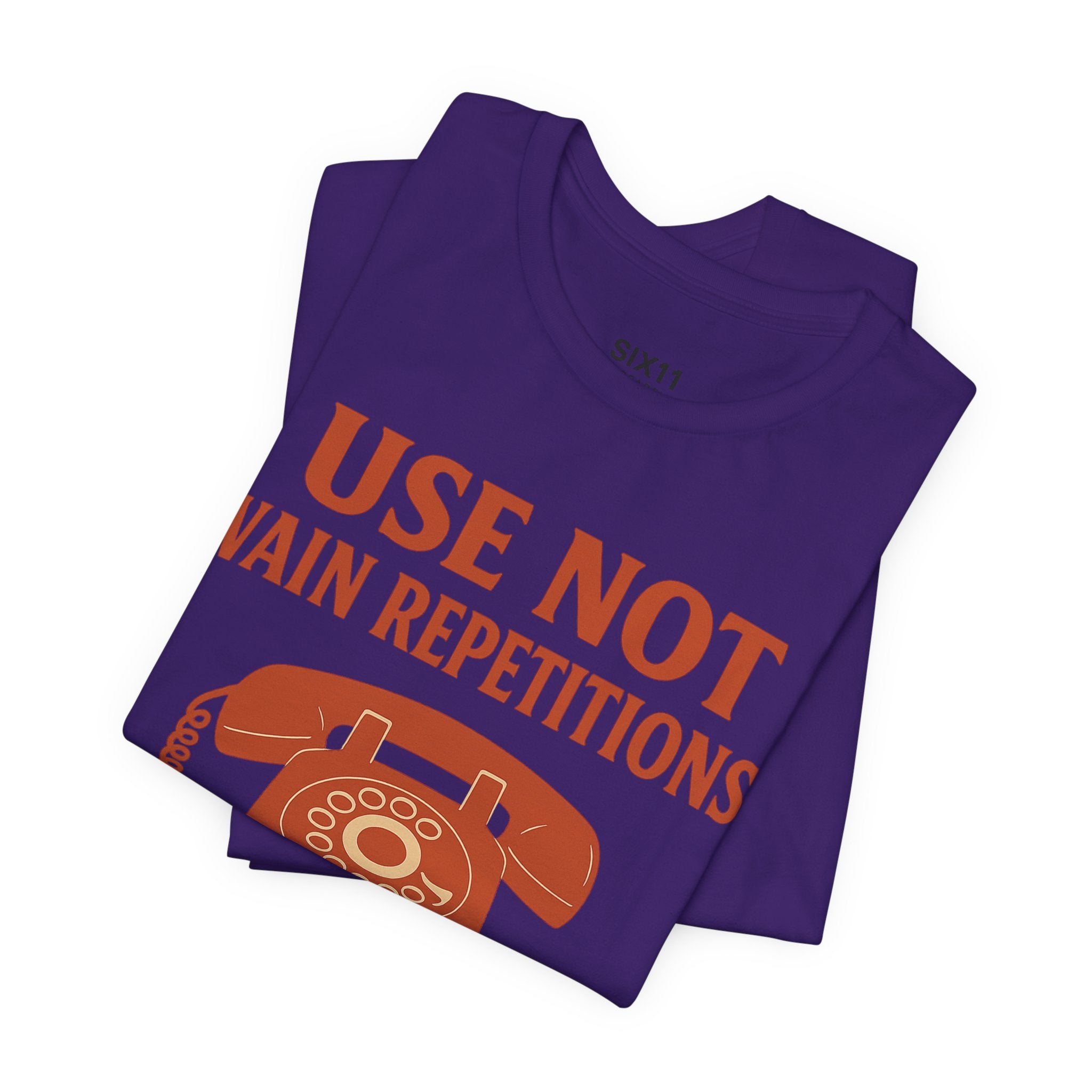 “Use Not Vain Repetitions” Vintage Phone Tee | Matthew 6:7 | Christian Graphic T-Shirt